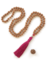 Load image into Gallery viewer, Rudraksha Meditation Mala Necklace - Pink