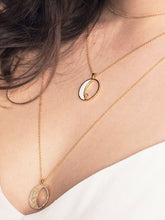 Load image into Gallery viewer, Pave Waning Moon Necklace - Silver