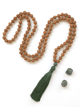 Load image into Gallery viewer, Rudraksha Meditation Mala Necklace - Dark Green