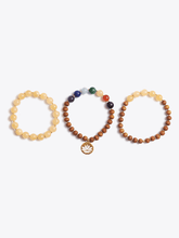 Load image into Gallery viewer, Yellow Ambronite Solar Plexus Chakra Bracelet Stack