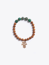 Load image into Gallery viewer, Healing Intentions Green African Jade and Sandalwood Heart Chakra Bracelet