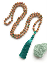 Load image into Gallery viewer, Rudraksha Meditation Mala Necklace - Green