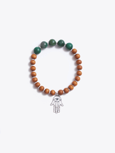 Load image into Gallery viewer, Healing Intentions Green African Jade and Sandalwood Heart Chakra Bracelet