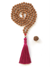 Load image into Gallery viewer, Rudraksha Meditation Mala Necklace - Pink