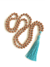Load image into Gallery viewer, Rudraksha Meditation Mala Necklace - Turquoise