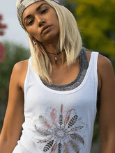 Load image into Gallery viewer, Feather Mandala Singlet - Organic Cotton Bamboo
