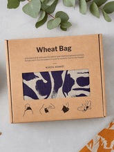 Load image into Gallery viewer, Linen Wheat Bag - Navy Creatures