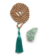 Load image into Gallery viewer, Rudraksha Meditation Mala Necklace - Green
