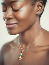Load image into Gallery viewer, The Mirror of Transcendence - Gold &amp; Malachite Gemstone Necklace