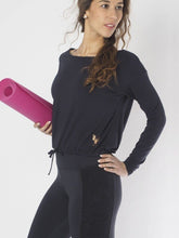 Load image into Gallery viewer, Aditi Yoga Long Sleeve Top - Anthracite