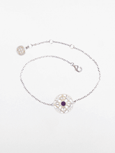 Load image into Gallery viewer, The Serenity of Harmony - White Gold &amp; Amethyst Gemstone Bracelet