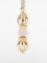 Load image into Gallery viewer, The Senses of Love - Gold &amp; Rose Quartz Gemstone Necklace