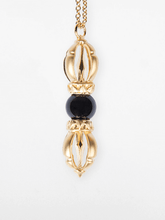 Load image into Gallery viewer, The Grounds of Freedom - Gold &amp; Black Onyx Gemstone Necklace