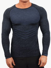 Load image into Gallery viewer, Plateau Navy Marl Long Sleeve Yoga Top