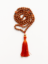Load image into Gallery viewer, Rudraksha Meditation Mala Necklace - Orange