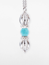 Load image into Gallery viewer, The Ocean of Infinity - White Gold &amp; Aquamarine Gemstone Necklace