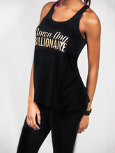 Load image into Gallery viewer, Down Dog Billionaire Flowy Racerback Yoga Tank - Golden Bling