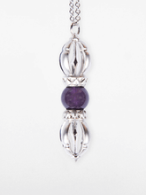 Load image into Gallery viewer, The Serenity of Harmony - White Gold &amp; Amethyst Gemstone Necklace