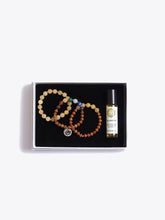 Load image into Gallery viewer, Courage &amp; Positivity Chakra Bracelet Stack &amp; Essential Oils Gift Box