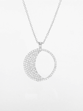 Load image into Gallery viewer, Pave Waning Moon Necklace - Silver