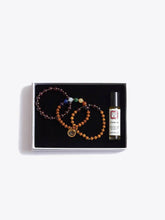Load image into Gallery viewer, Strength &amp; Stability Chakra Bracelet Stack &amp; Essential Oils Gift Box
