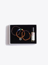 Load image into Gallery viewer, Strength &amp; Stability Chakra Bracelet Stack &amp; Essential Oils Gift Box