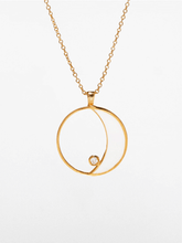 Load image into Gallery viewer, Waxing Moon &amp; Star Necklace - Gold