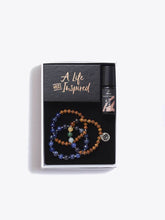 Load image into Gallery viewer, Chakra Bracelet Stack &amp; Sacred Essential Oils &amp; Inspirational Cards Gift Box