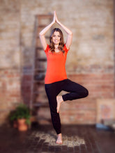Load image into Gallery viewer, Sun Salutation Orange Yoga Tee