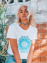 Load image into Gallery viewer, Blue Mandala Boxy Tee - Organic Cotton Bamboo