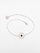 Load image into Gallery viewer, The Grounds of Freedom - White Gold &amp; Black Onyx Gemstone Bracelet