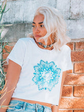Load image into Gallery viewer, Blue Mandala Boxy Tee - Organic Cotton Bamboo
