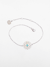Load image into Gallery viewer, The Ocean of Infinity - White Gold &amp; Aquamarine Gemstone Bracelet