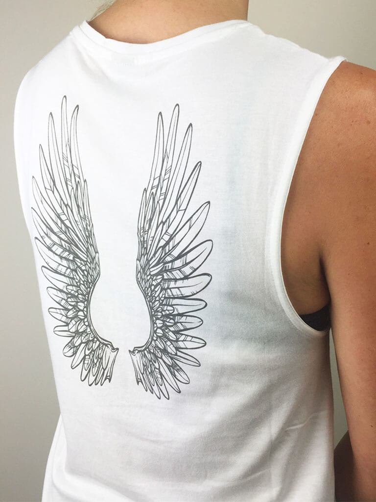 Angel Wings Flow Yoga Tank Top - Organic Cotton Bamboo