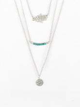 Load image into Gallery viewer, Full Moon Hamsa Layered Necklace