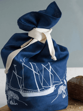 Load image into Gallery viewer, Hand Printed Linen Bread Bag - Coastal Collection