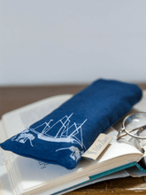 Load image into Gallery viewer, Hand Printed Linen Glasses Case - Coastal Collection