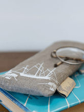 Load image into Gallery viewer, Hand Printed Linen Glasses Case - Coastal Collection