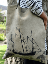 Load image into Gallery viewer, Hand Printed Linen Shopper - Coastal Collection