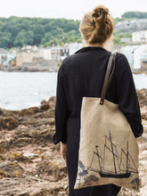 Load image into Gallery viewer, Hand Printed Linen Shopper - Coastal Collection