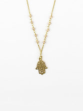 Load image into Gallery viewer, Hamsa Chalcedony Necklace