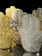 Load image into Gallery viewer, Set of 2 Hamsa Tea Light Holders - Gold