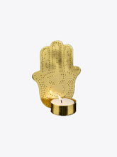 Load image into Gallery viewer, Set of 2 Hamsa Tea Light Holders - Gold