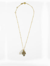 Load image into Gallery viewer, Hamsa White Crystal Necklace