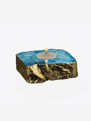 Aqua Agate Tea Light Holder