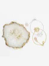 Load image into Gallery viewer, Lotus Bracelet With Rose Quartz Drop - Silver