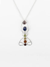 Load image into Gallery viewer, Lotus Pose Chakra Pendant Necklace - Silver