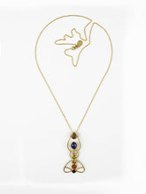 Load image into Gallery viewer, Lotus Pose Chakra Pendant Necklace - Gold