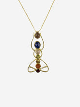 Load image into Gallery viewer, Lotus Pose Chakra Pendant Necklace - Gold