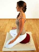 Load image into Gallery viewer, Meditation Cushion "Lotus" NO EMBROIDERY (ht: 15 cm) - Saffron